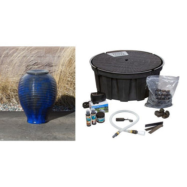 Closed Top FNT3433 Ceramic Vase Complete Fountain Kit Vase Fountain Blue Thumb